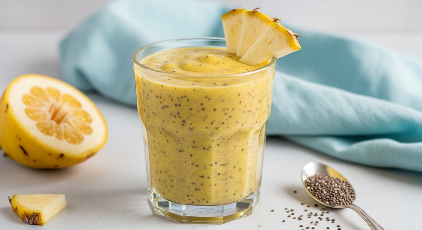Smoothie Delicato: Ananas, Zenzero e Semi di Chia Anti-Gonfiore