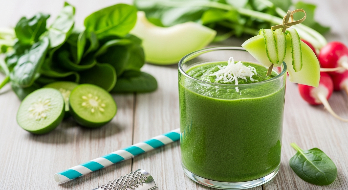Frappè Verde Detox: Spinaci, Mela, Zenzero