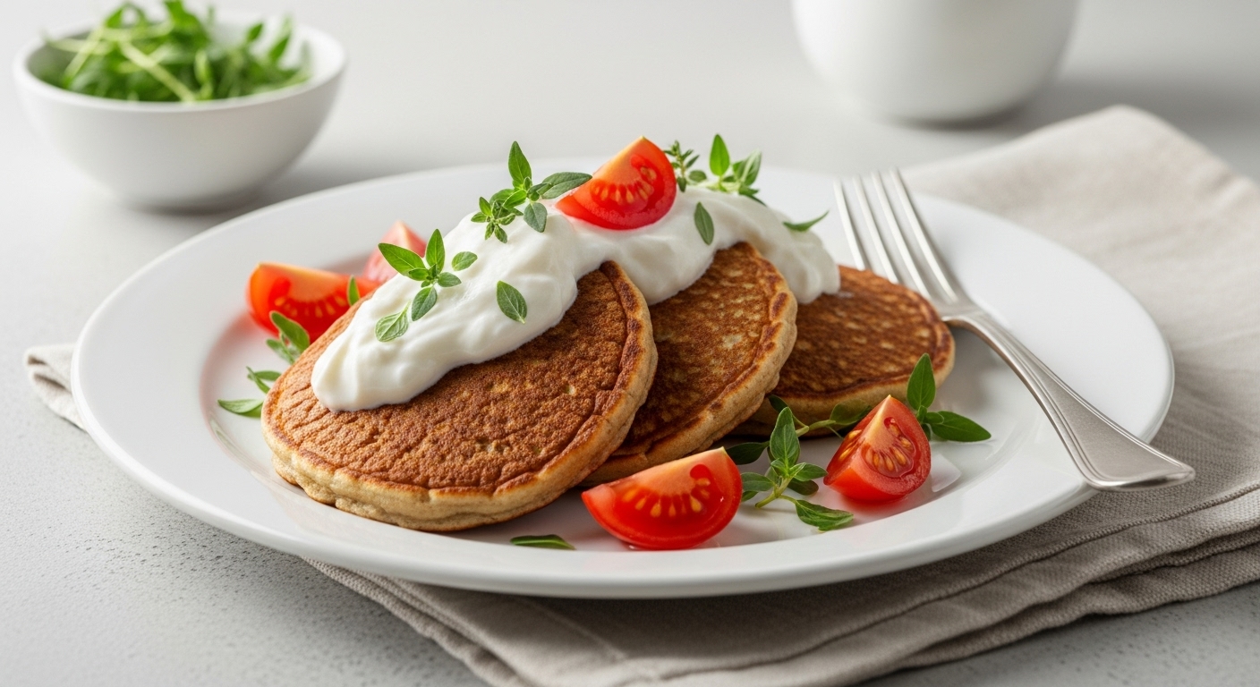 Pancake Salati di Avena con Salsa Yogurt Leggera