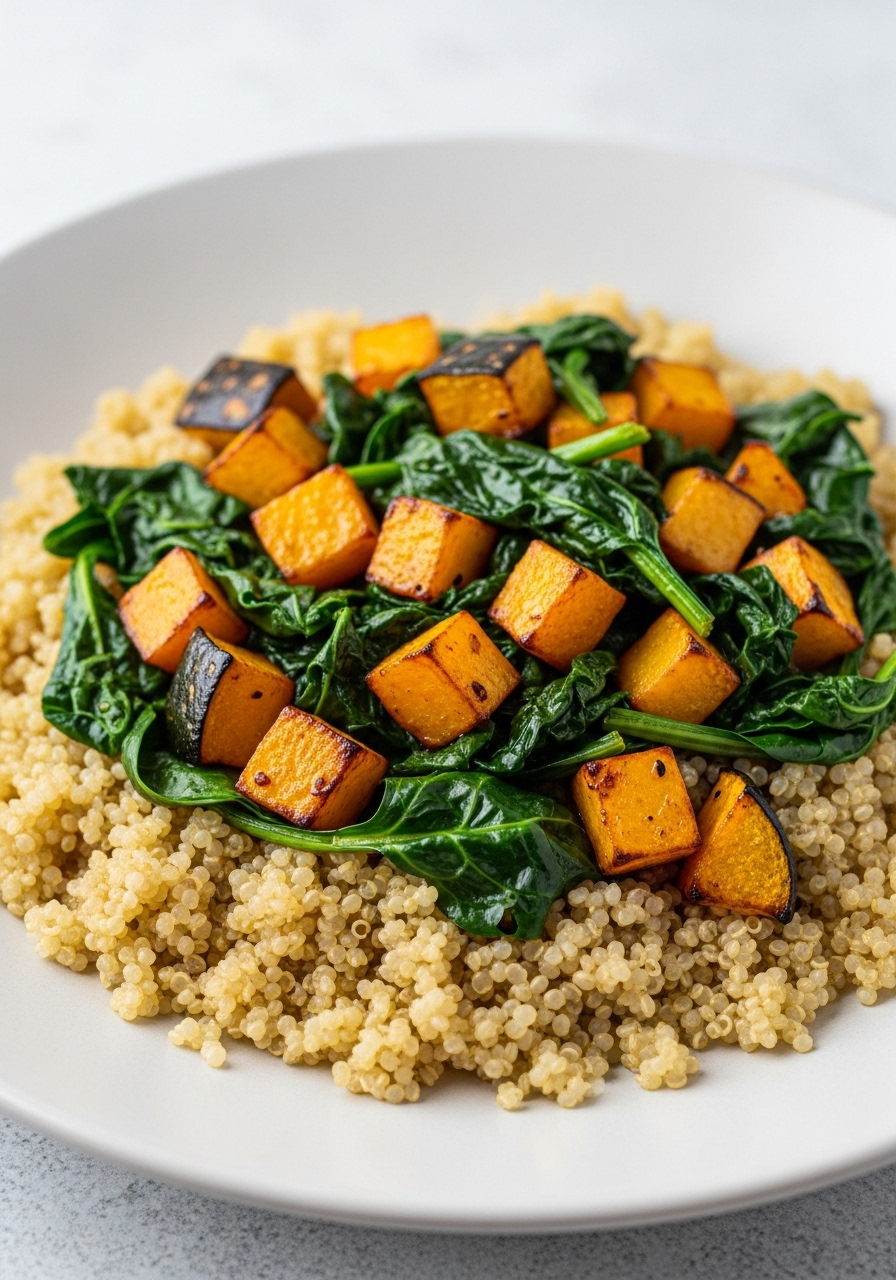 Quinoa Autunnale con Zucca, Spinaci e Noci