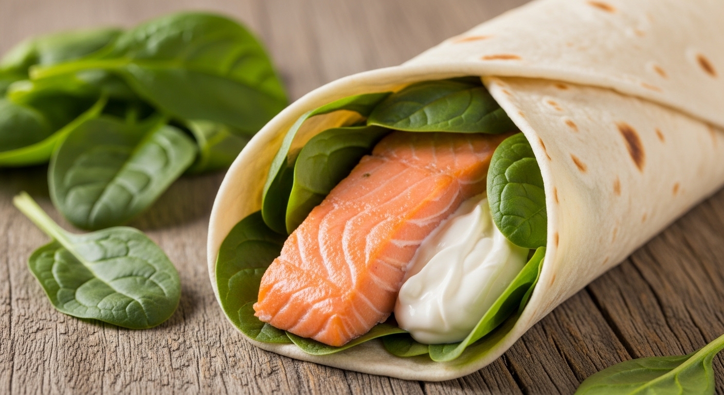 Wrap Integrale Fitness: Salmone Affumicato e Crema Dukan