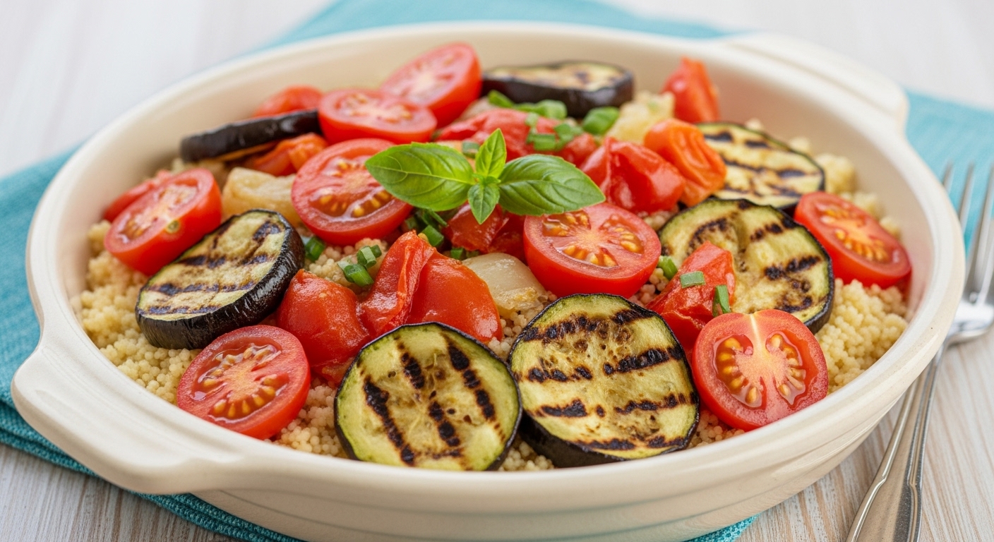 Couscous Freddo con Pomodorini, Menta e Melanzane