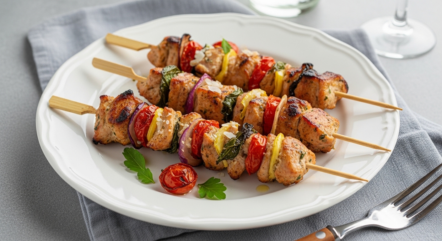 Spiedini di Pollo e Verdure Semplici