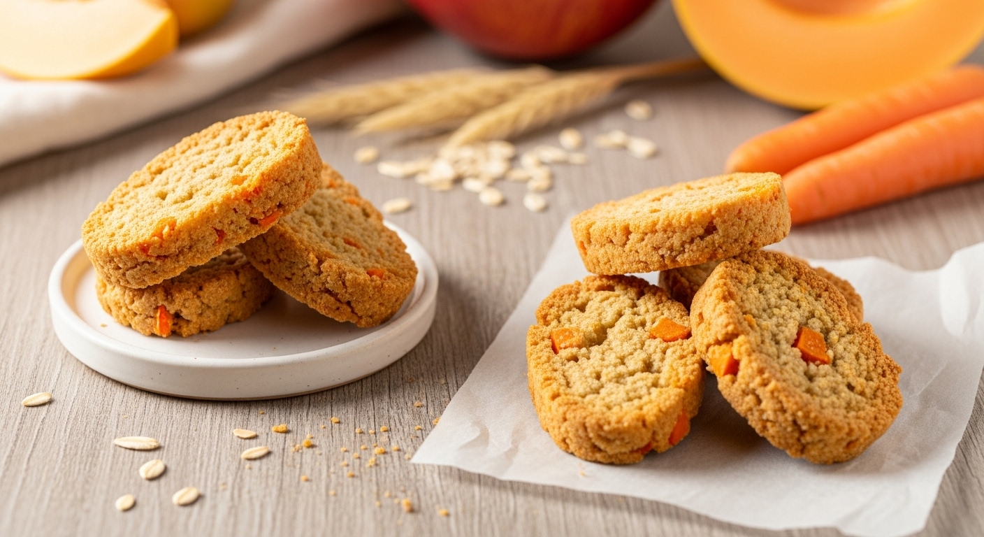 Biscotti morbidi di mela e carota senza zucchero