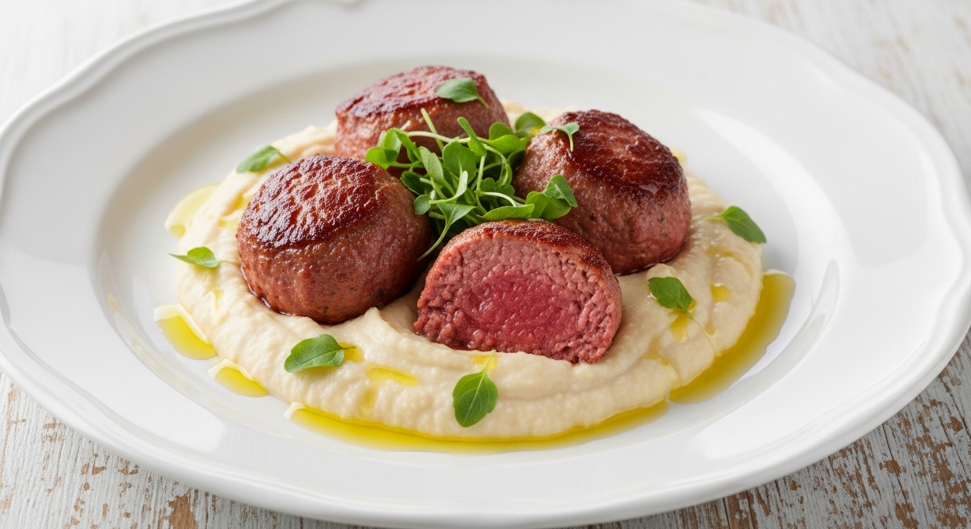 Polpette di Manzo e Purea di Cavolfiore Semplici
