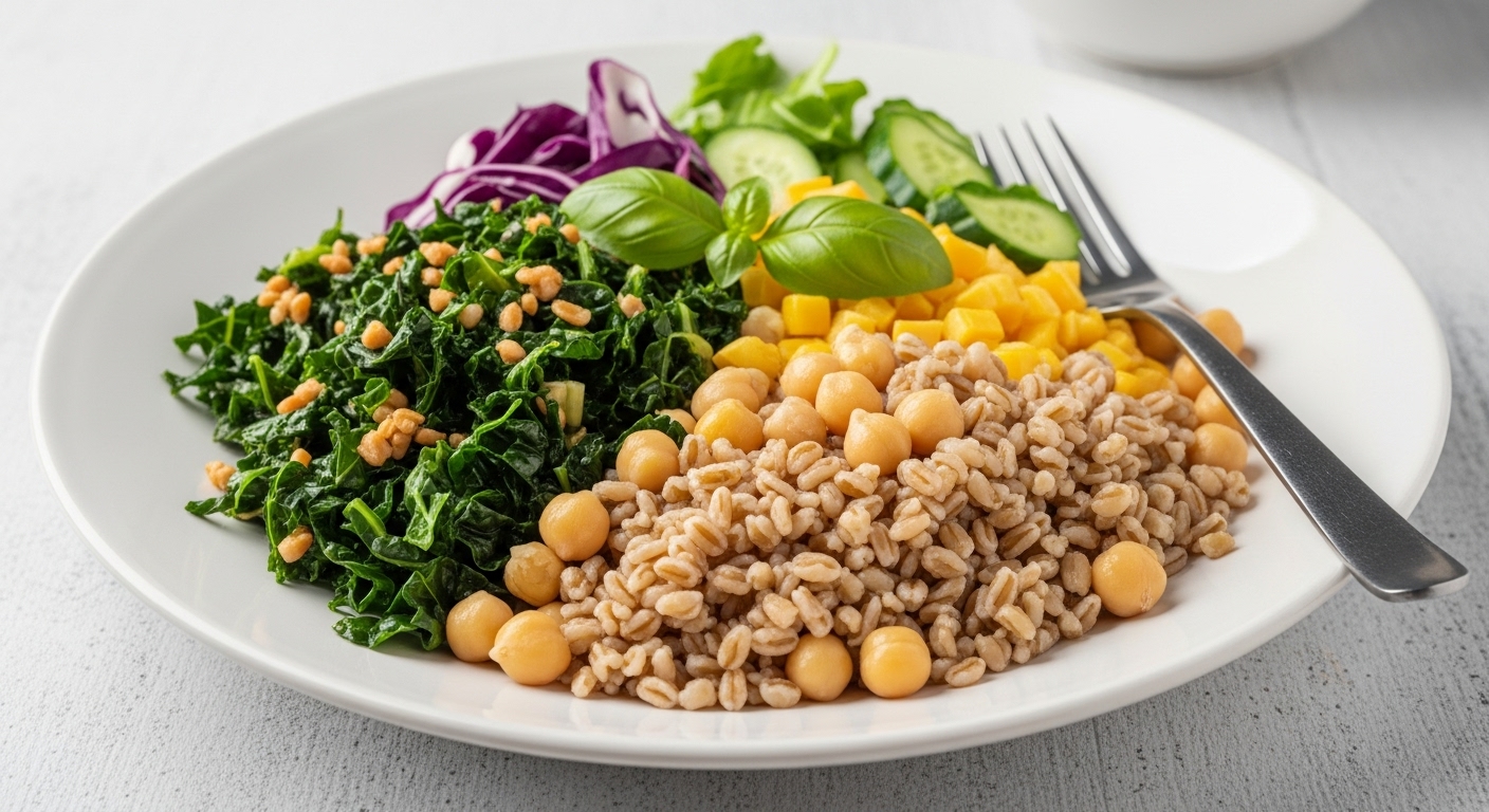 Ciotola Power Vegan Semplice: Farro, Ceci e Cavolo Nero