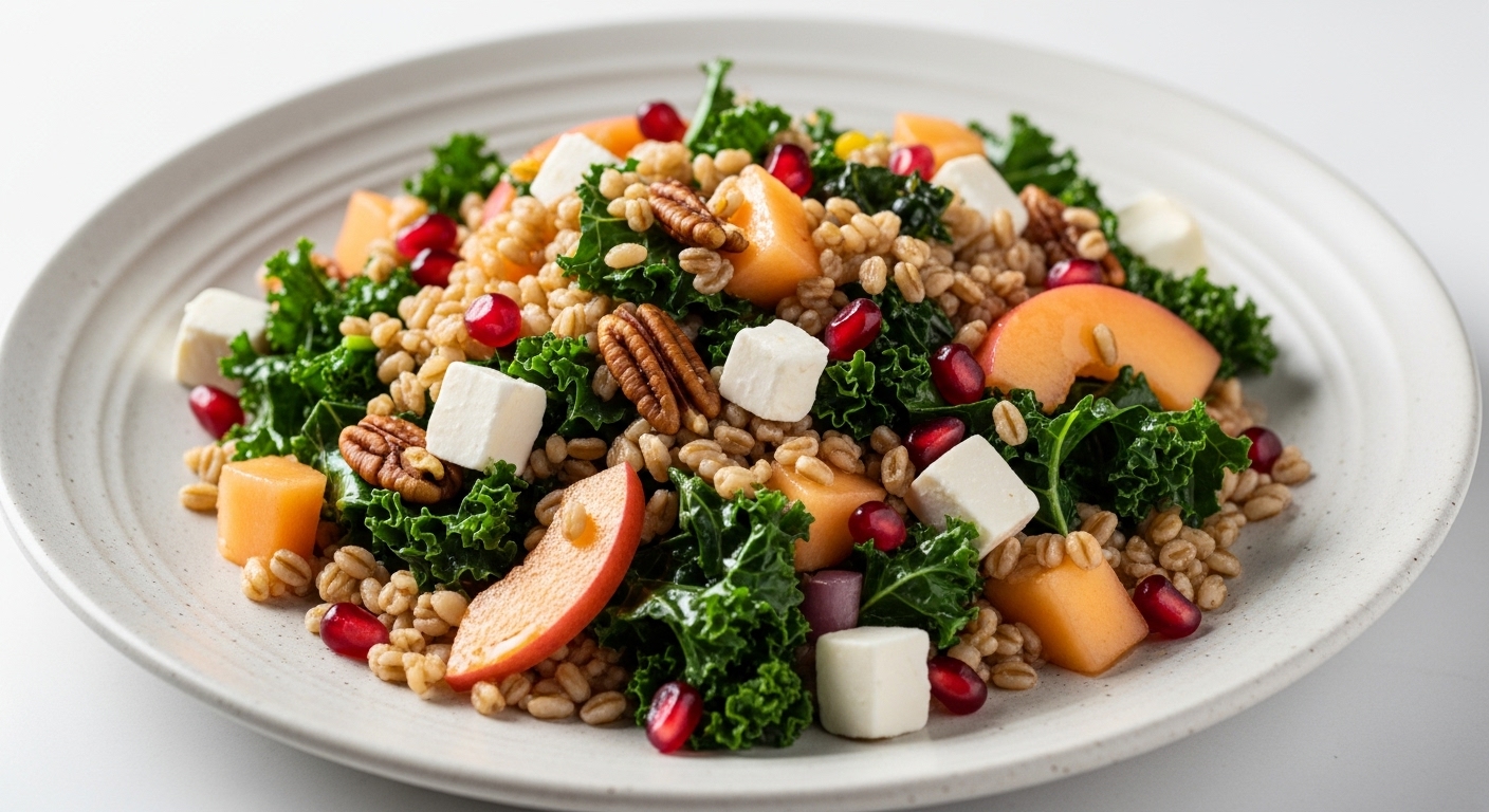 Insalata Autunnale di Farro, Cavolo Nero e Melagrana Fresca