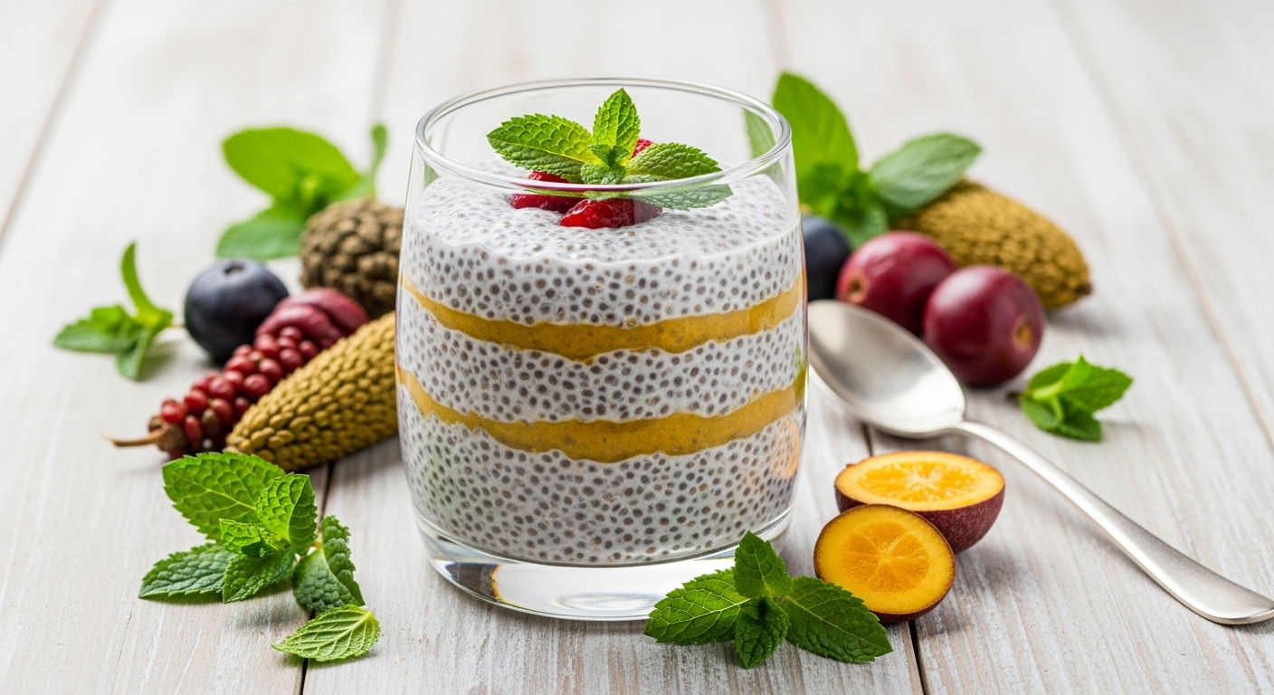 Pudding di Chia: Frutti di Bosco e Menta, Zero Zuccheri