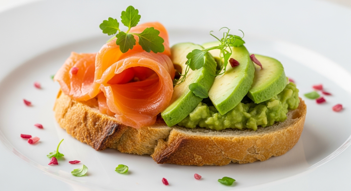 Salmone Affumicato e Avocado su Pane di Segale Integrale