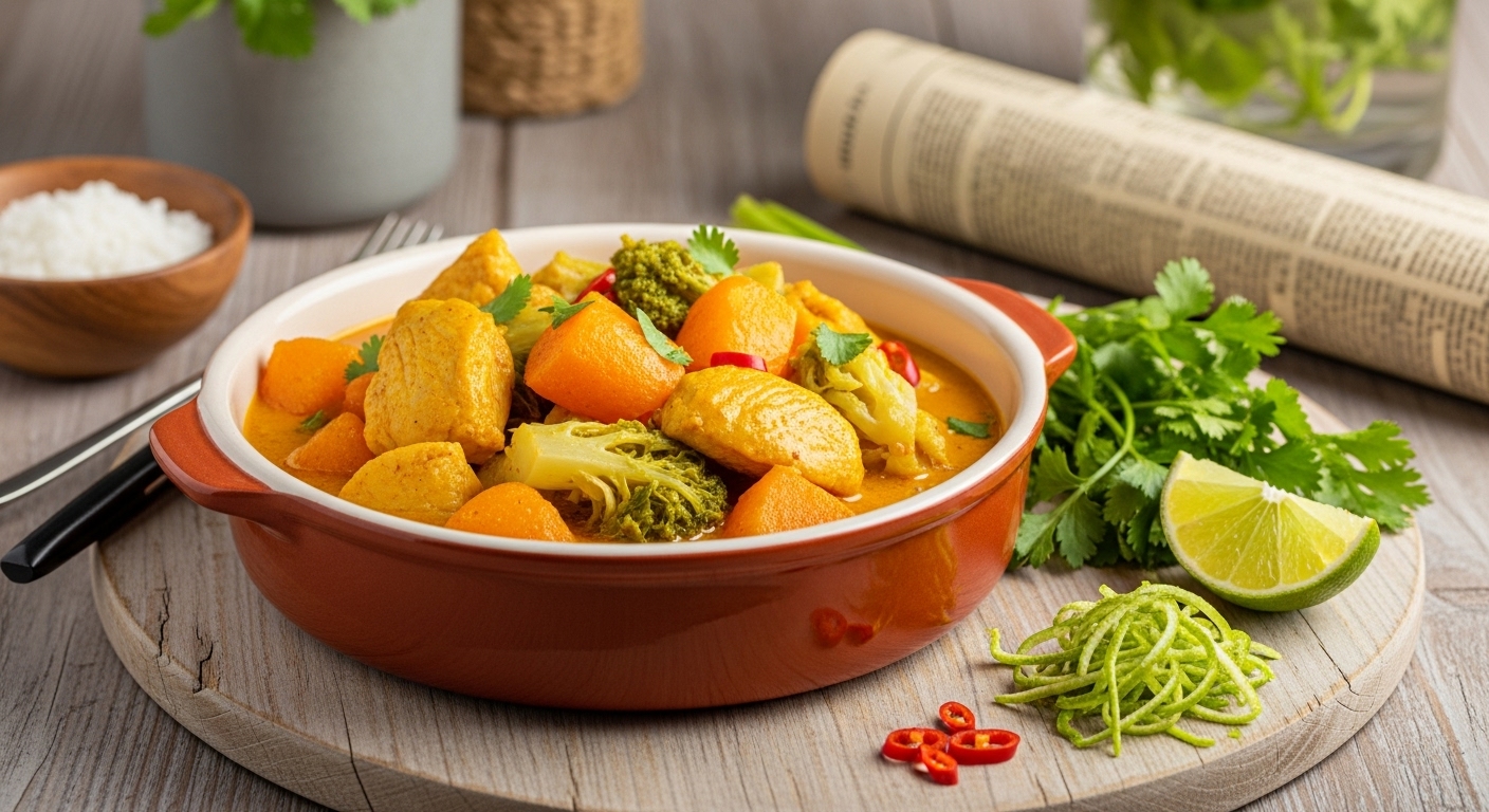 Curry di Pollo, Patate Dolci e Cavolfiore Semplificato